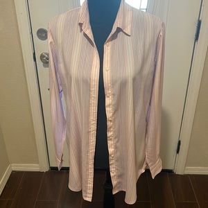 Banana Republic pink button down with blue and white stripes size Large